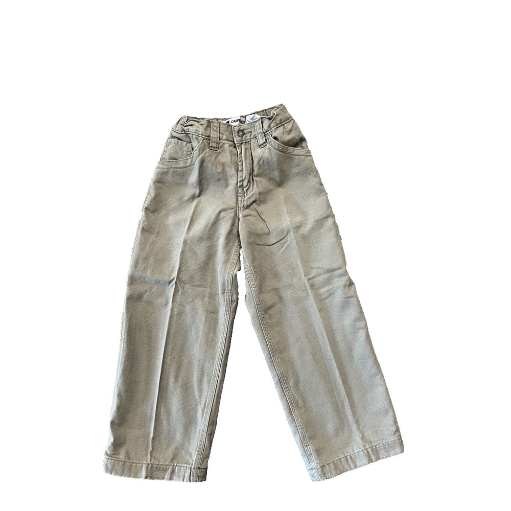 NWT Vintage Y2K GAP Red Flannel Lined‎ Beige Carpenter Pants Wide Leg Boys Sz 6
